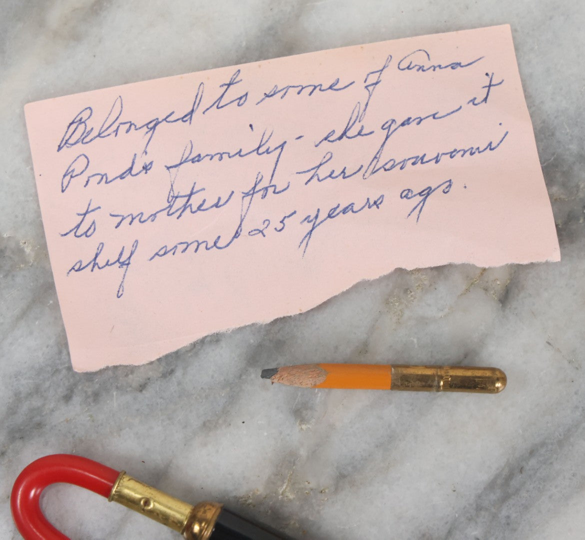 Lot 113 - Antique Umbrella Travel Pencil With Note