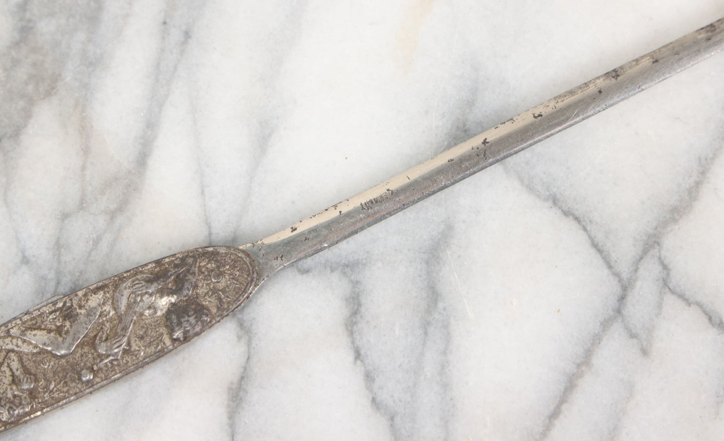 Lot 119 - Antique Letter Opener With Cherub And Nude Woman Motif, With Folding Pocket Knife, Note Knife Broken, Manufactured By Naunet Cutlery Co., Philadelphia, Made In Germany