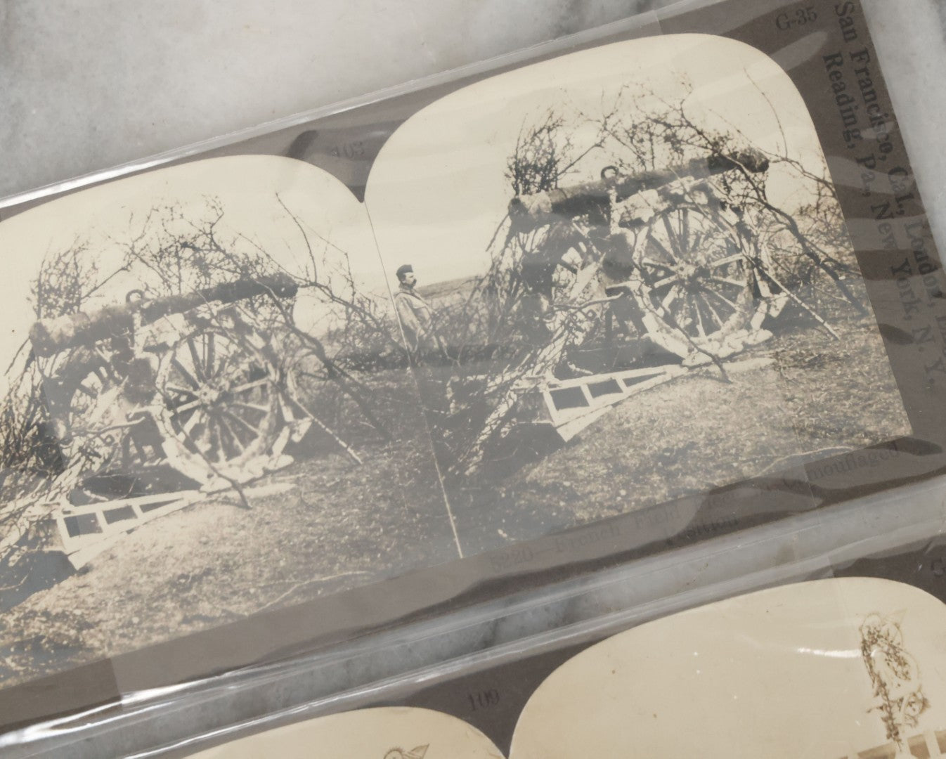 Lot 129 - Grouping Of 8 Stereoview Stereoscopic Photo Cards Relating To WWI Including Military Cemeteries Leadership, And More, By W.E. Troutman Inc.