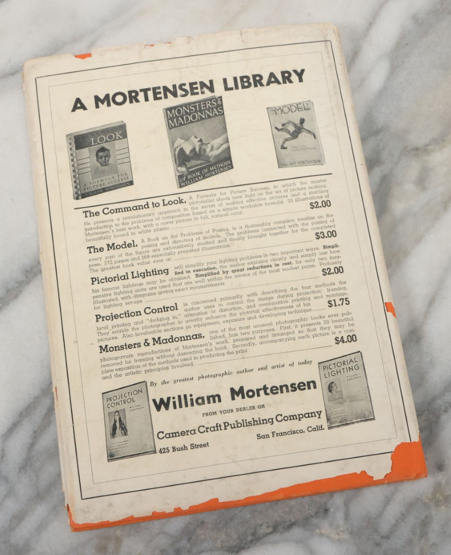 Lot 156 - "Print Finishing" Vintage Book By William Mortensen, Copyright 1938, Camera Craft Publishing Company, San Francisco, First Edition, Second Printing, 1940, With Nude Illustration On Dust Jacket
