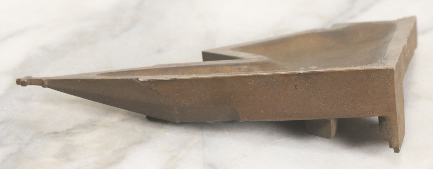 Lot 013 - Antique Single Cast Metal Church Bookend Figurine With Steeple With Cross