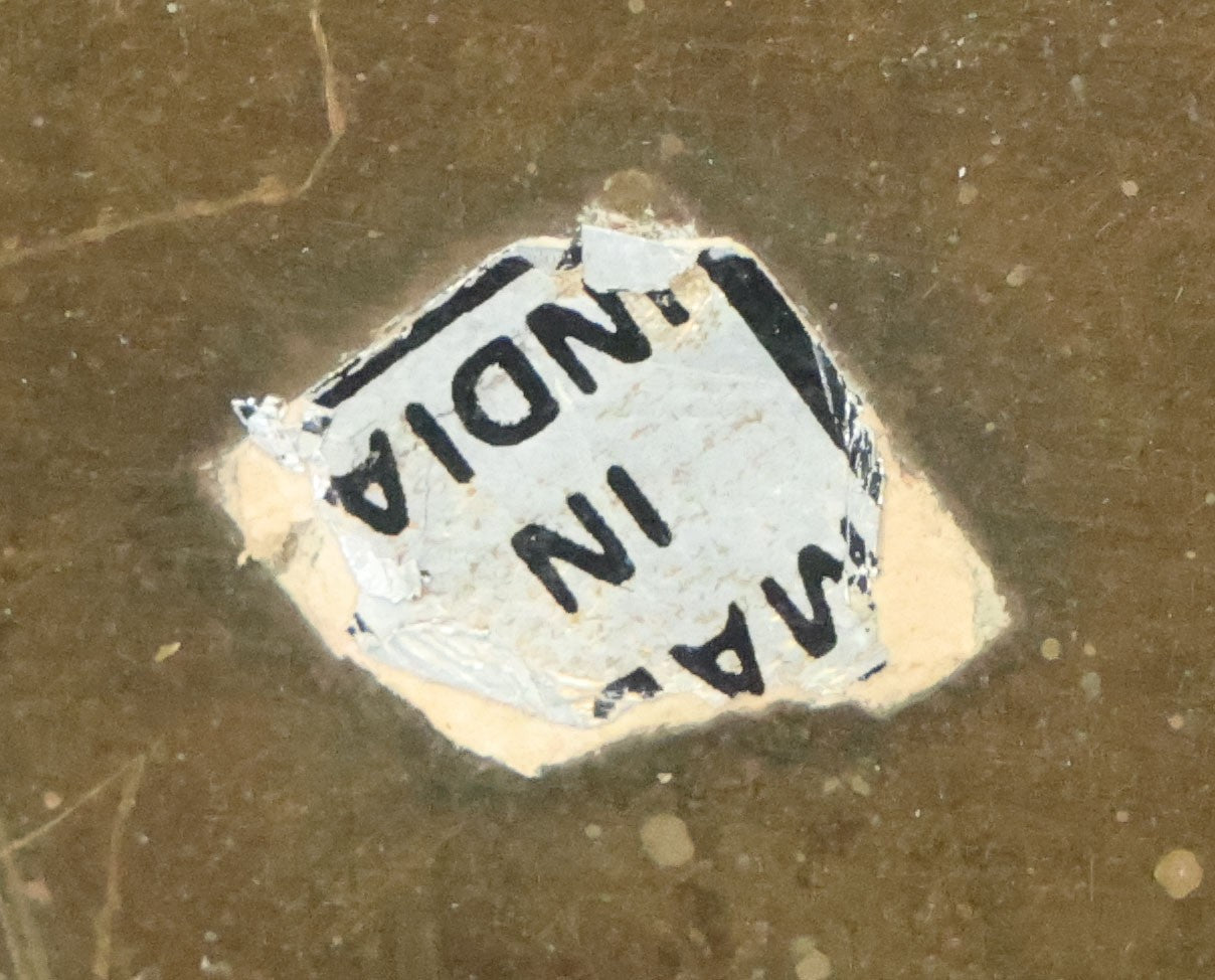 Lot 042 - Vintage Brass Tray Featuring Kittens Playing With Tomato, Made In India, 12-1/4" x 16-3/4"