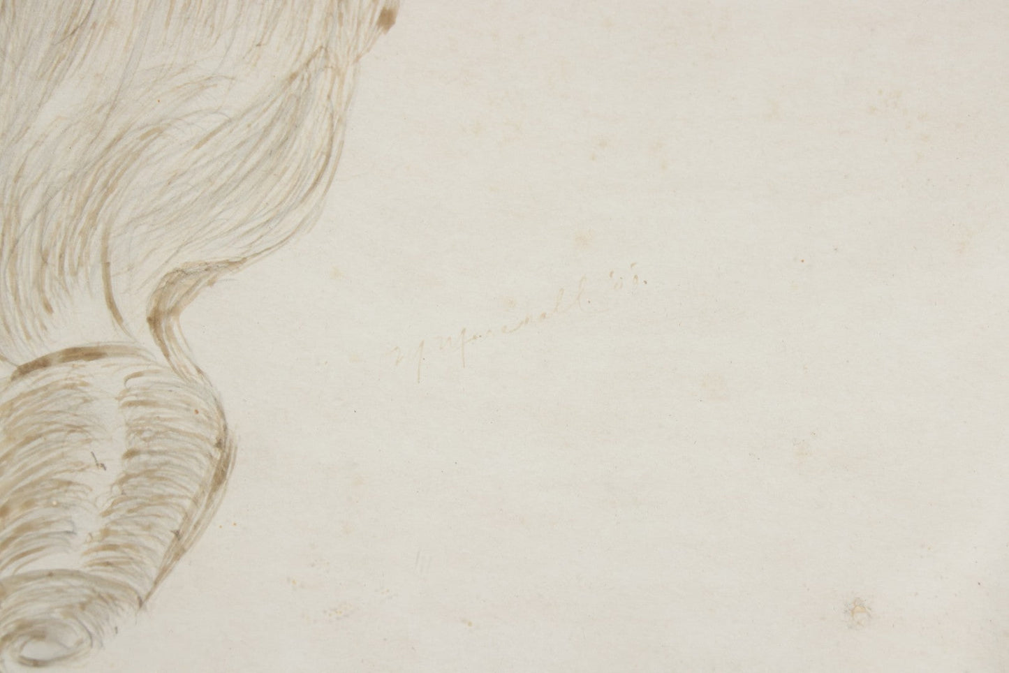 Lot 044 - Antique Pen And Ink Drawing After Charles Dana Gibson's "The Eternal Question" Sketched By Marjorie Marshall In 1908 For Marion Browne At Riverside Maine, Framed By W.W. Berry And Co. Waterville Maine, 11" x 20-3/4"