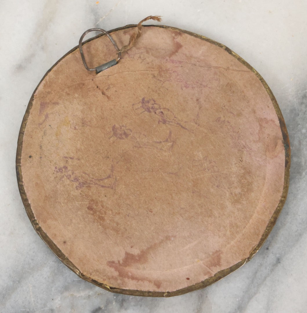 Lot 092 - Antique 3 Item Metal Grouping Including Miniature Pocket Mirror, Brass Doorbell Knob, And Advertising Button Hook For Reynolds' Shoe Store, Milford Massachusetts