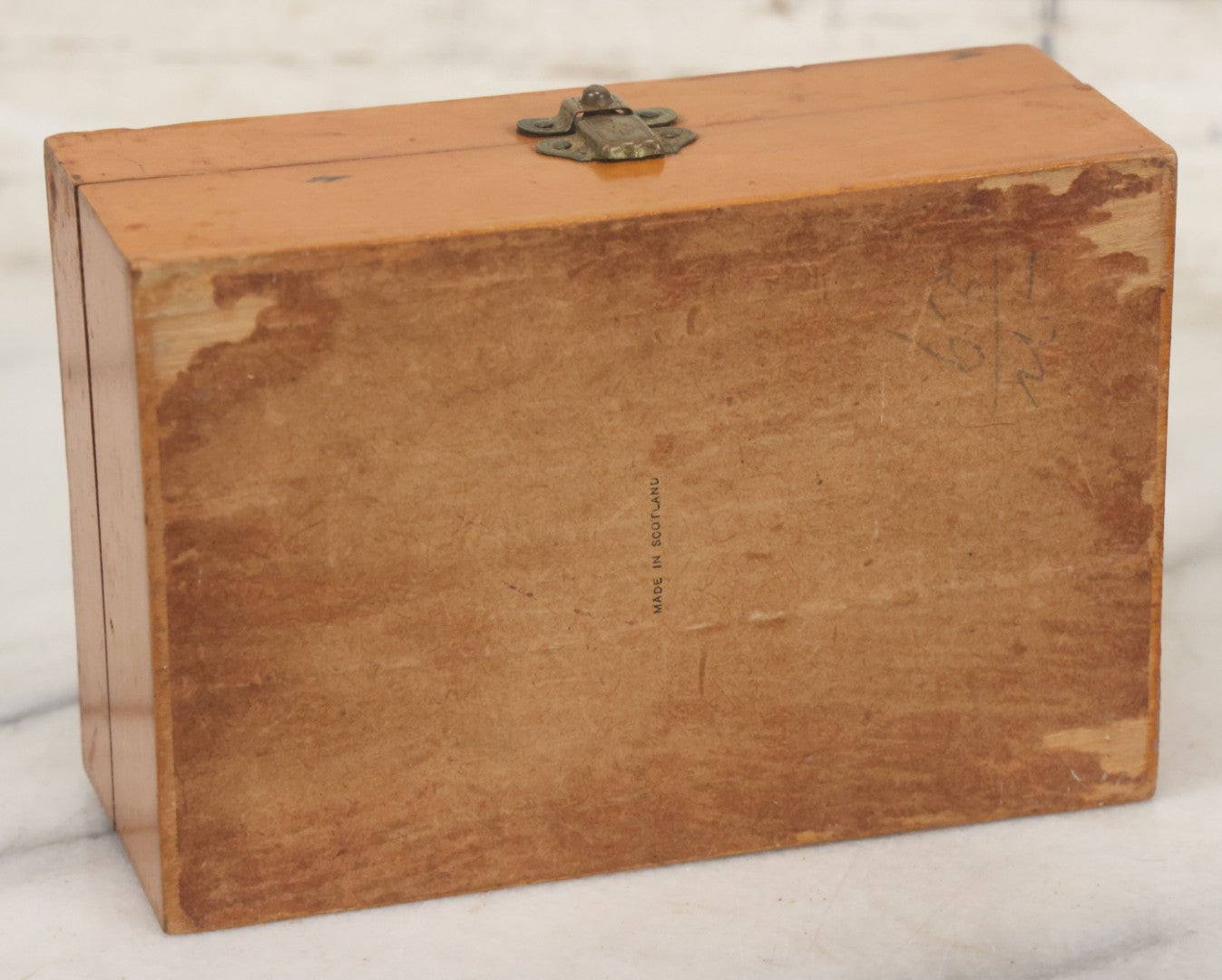 Lot 100 - Grouping Of 3 Vintage And Antique Wooden Keepsake Boxes Including Inlaid Box With Dragons Pocket Watch Box And Box With Flower Decal