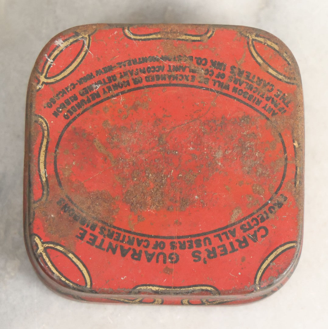 Lot 013 - Antique Carter's Dragon Typewriter Ribbon Tin Lithograph Advertising Tin, By Carter Inx Products, With Dragon Motif