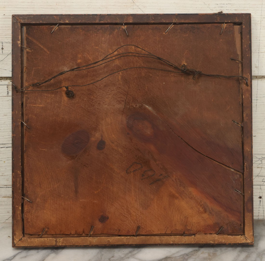 Lot 048 - Antique Framed Photograph Of People Gathered Outside Home, Photographed By Oluf Borup, Denmark, 13-1/8" x 12-1/2"