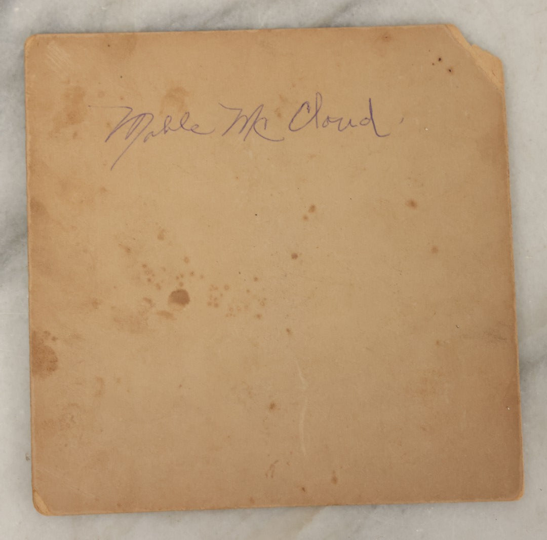 Lot 050 - Antique Boarded Photograph Of An Open Casket Funeral With A White Coffin, Corpse Not Visible, Identified On Verso As Mable McCloud