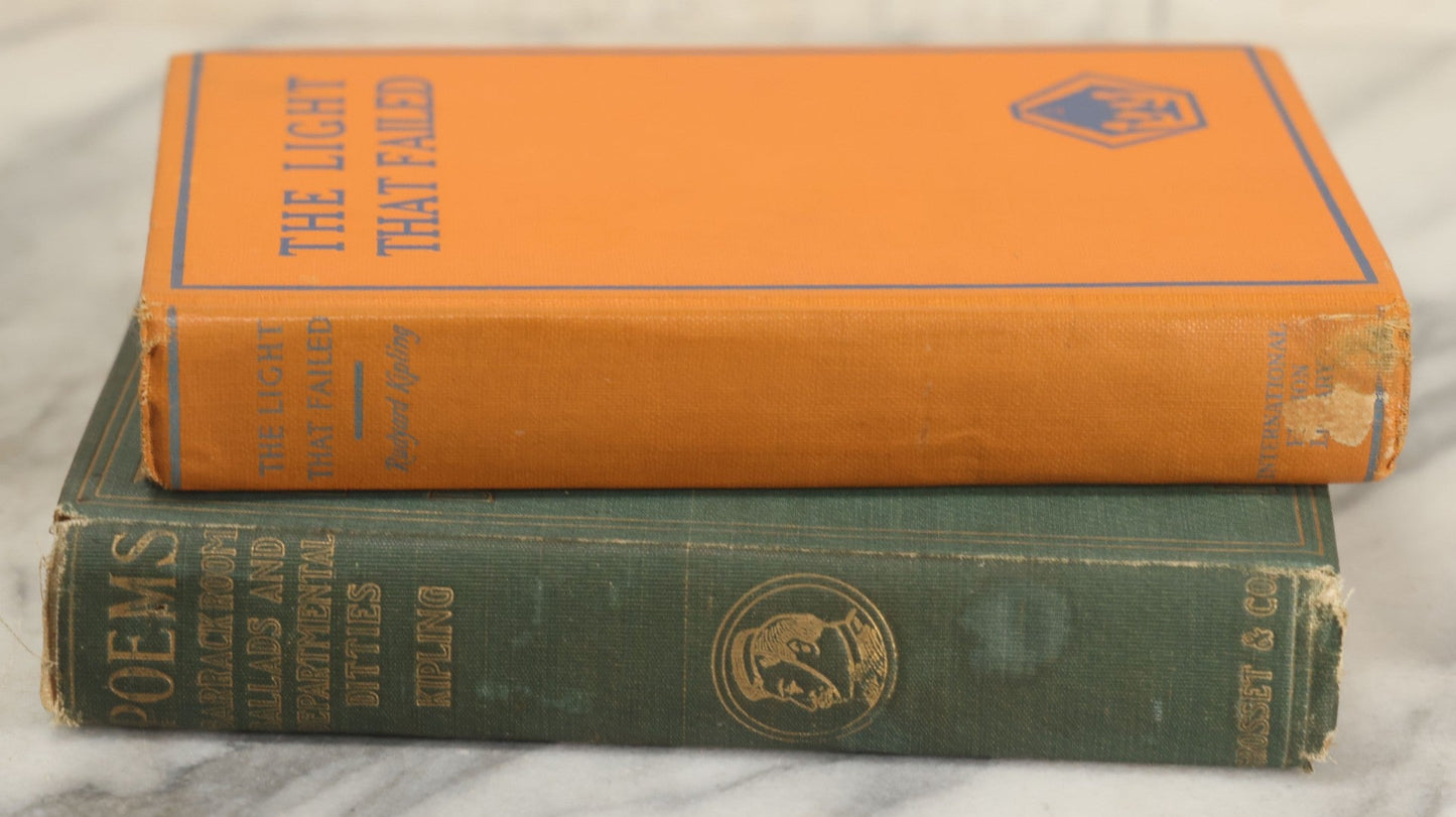 Lot 173 - Pair Of Antique Book By Rudyard Kipling Including "The Light That Failed" And Poems, Barrack Room Ballads, And Departmental Ditties"