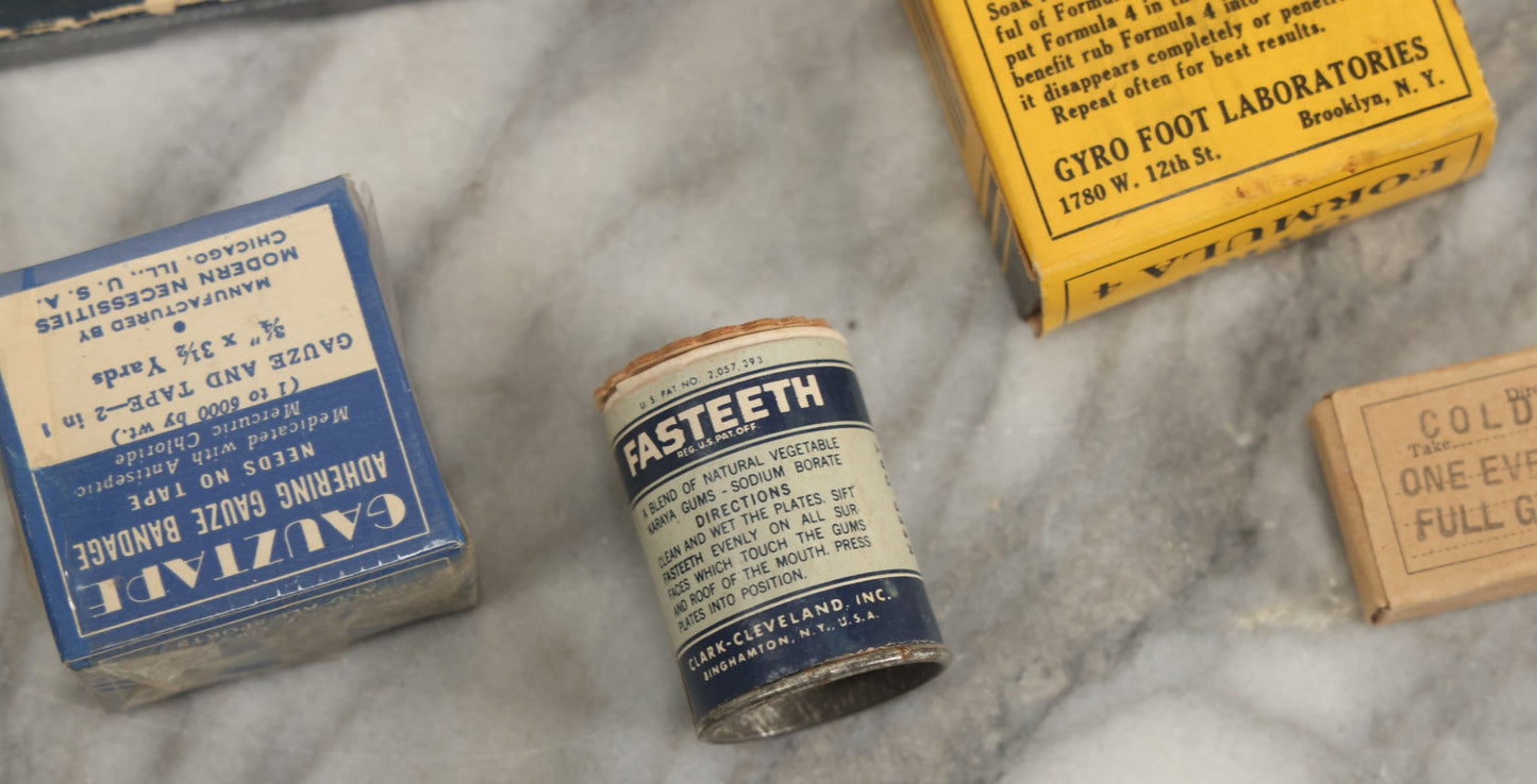 Lot 074 - Grouping Of 18 Boxed Pharmacy Items Including Ideal Syringe, Toppan's Laxative Cold Capsules, Mearig Throat Lozenges, And More