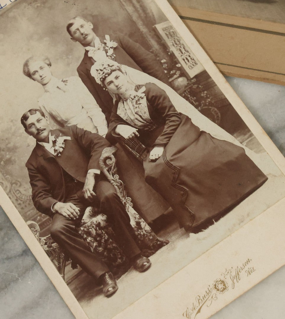 Lot 042 - Grouping Of Ten Antique Boarded Photographs Of Weddings, Many With Identification, Some Duplicates
