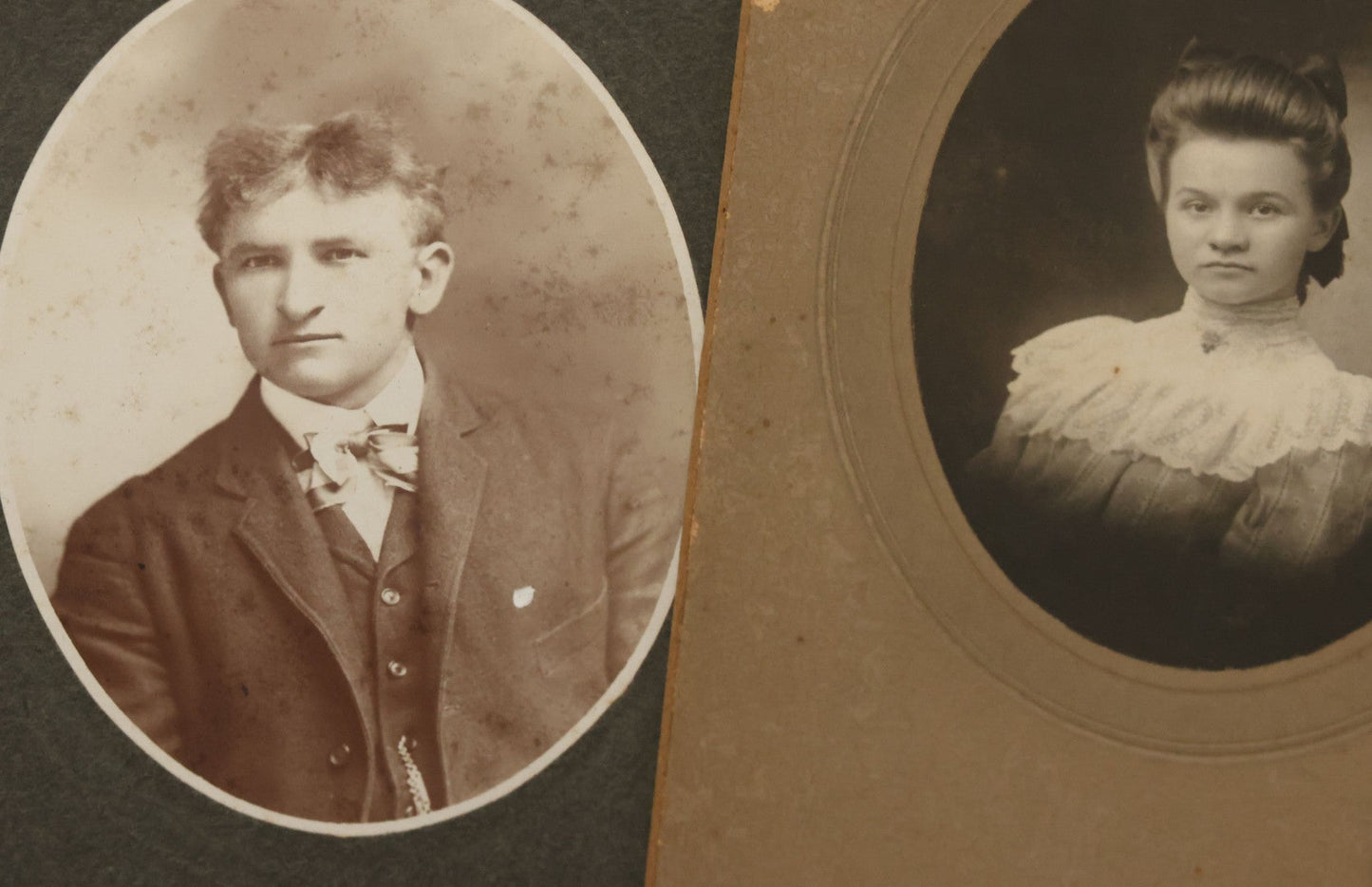 Lot 043 - Grouping Of Thirteen Antique Boarded And Cabinet Card Photographs Of Men, Women And Children, Some With Identifications, Mostly Out Of Wisconsin