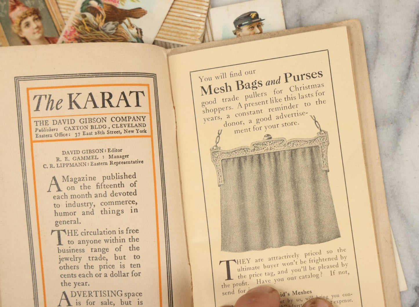 Lot 142 - Grouping Of Mixed Antique Ephemera As Found Including Early Hand Colored Winter Engraving, Friends' Reading Room Association Card, Numerous Tobacco Cards, Die Cuts, Etc., Approximately 35+ Pieces