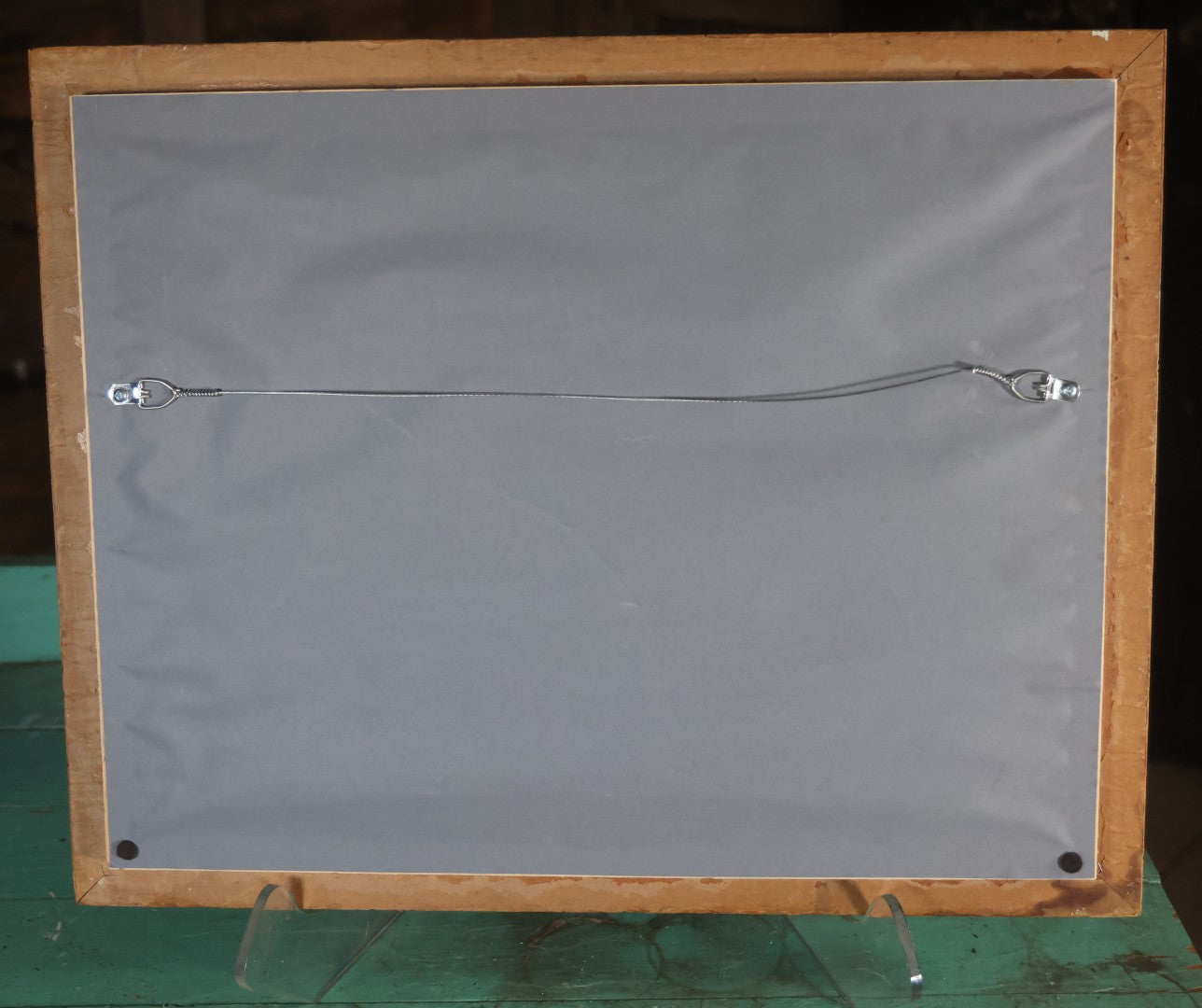 Antique Hand Painted Fan With A View Of The Mohawk Trail, Massachusetts, Looking Down From The Western Summit, In Vintage Shadow Box. 21" x 16-5/8"