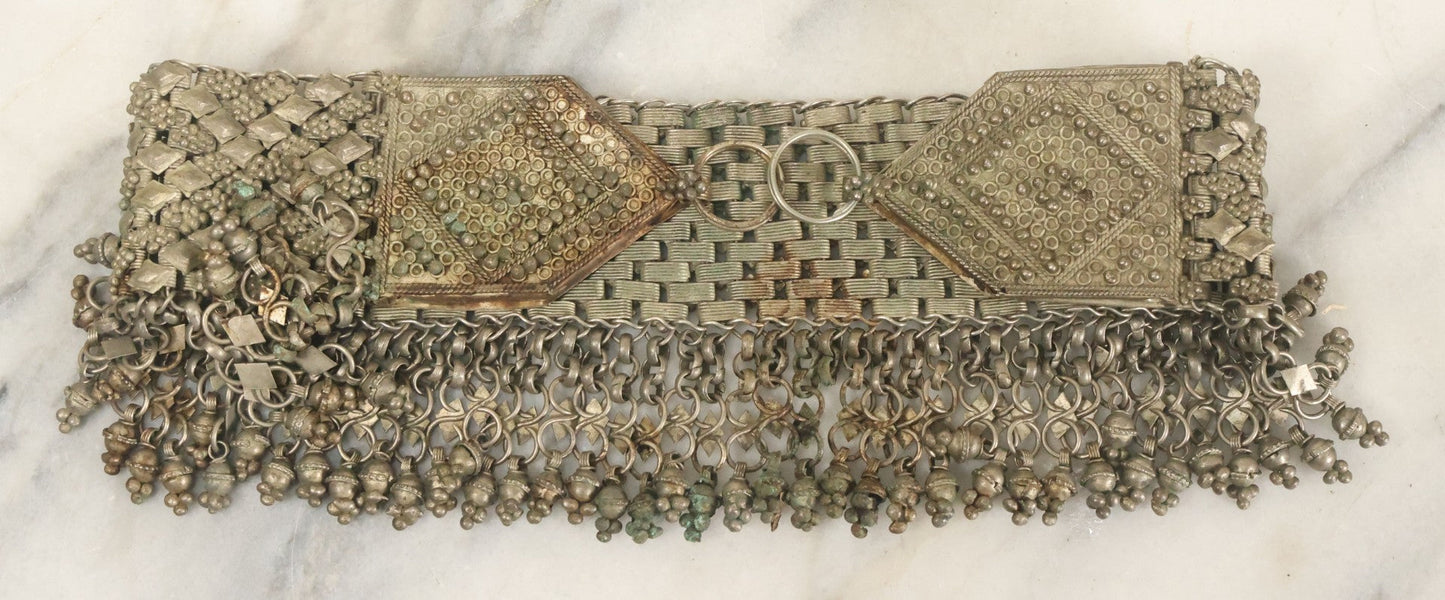 Lot 036 - Vintage Ornate Middle Eastern Headpiece "Parure De Tête" Jewelry With Jingling Metal Adornments