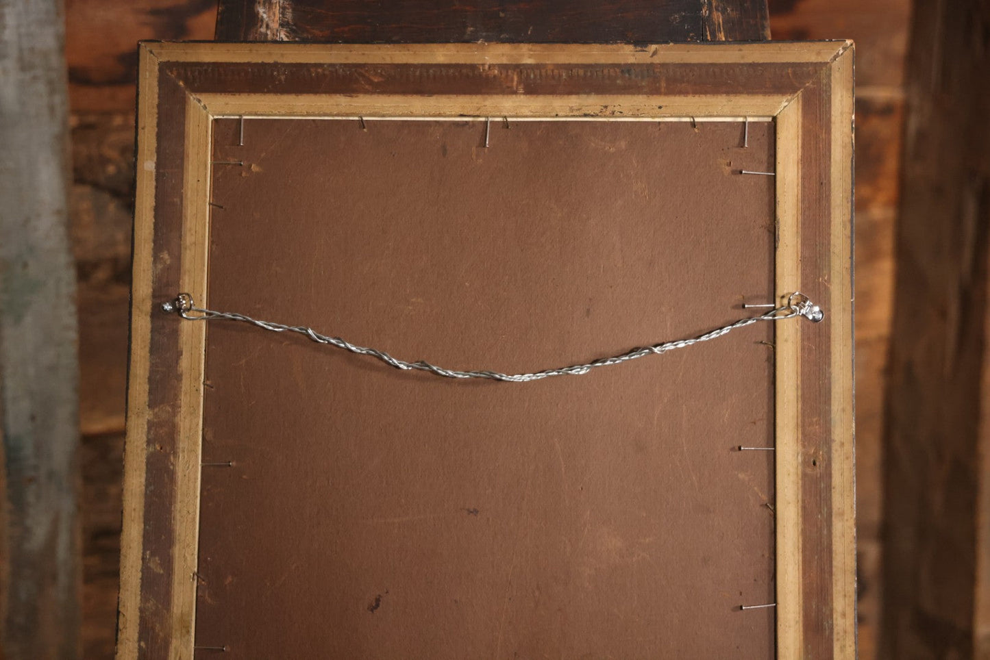 Antique "Rock Of Ages" Chromolithograph Religious Print In Wood Frame, 20-1/2" x 24-1/2"