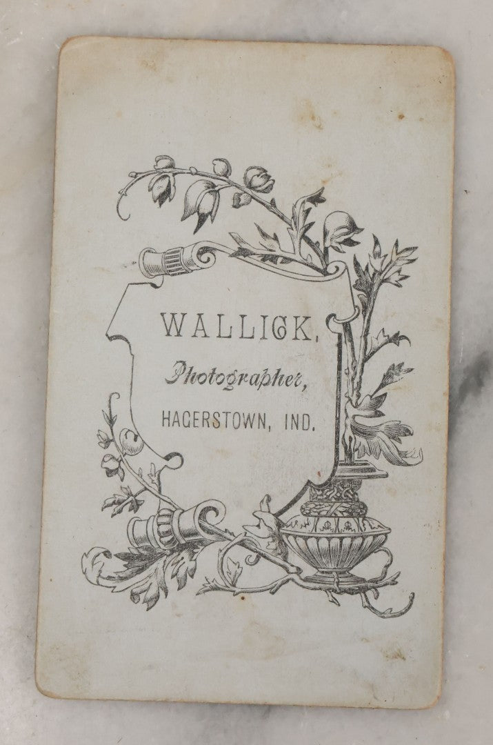 Lot 023 - Antique Carte De Visite C.D.V. Postmortem Photograph Of Woman In Her Coffin, With Full Coffin And Cover On Display With Stands, Wallick, Photographer, Hagerstown, Indiana