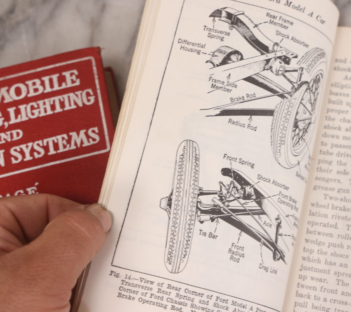 Lot 128 - Two Piece Vintage Automobile Grouping Including Ford Model A. Clymer Manual, Copyright 1928, And "Automobile Starting, Lighting, And Ignition Systems" Book By Victor W. Page, Copyright 1925