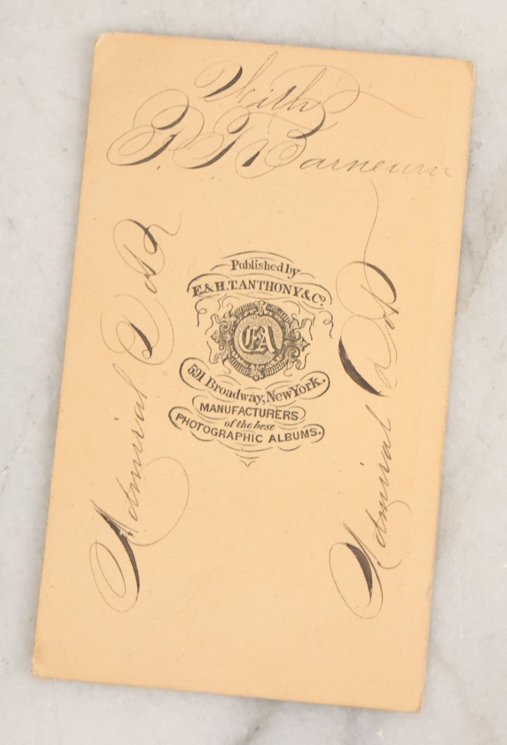 Lot 076 - Antique Carte De Visite C.D.V. Photograph Of Little Person Sideshow Performer Admiral Dot, "13 Years Old, 25 Inches High, Weighs Only 15 Pounds," Of P.T. Barnum Circus Fame, Published By E. & H.T. Anthony & Co., Broadway, New York