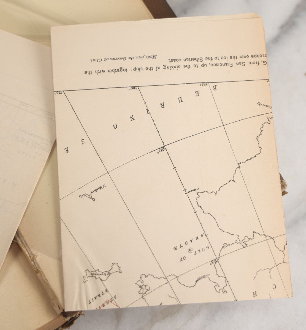 Lot 174 - "The Voyage Of The Jeannette" Antique Polar Exploration Book By George W. De Long, Lieutenant-Commander U.S.N., Edited By Emma De Long, Illustrated With Two Steel Portraits, Maps, And Engravings, Houghton, Mifflin And Company, Boston, 1883
