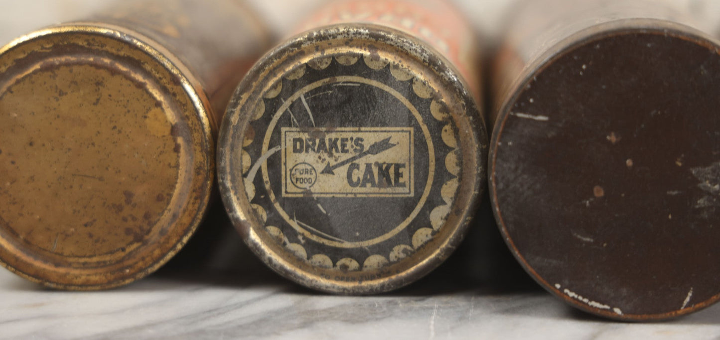 Lot 226 - Grouping Of Five Vintage Cookie And Wafer Tube Advertising Tins Including Beech-Nut Cookies, Christie's Ginger Wafers, Kennedy Ginger Wafers, Drake's Cookies, And Christie's Chocolate Wafers