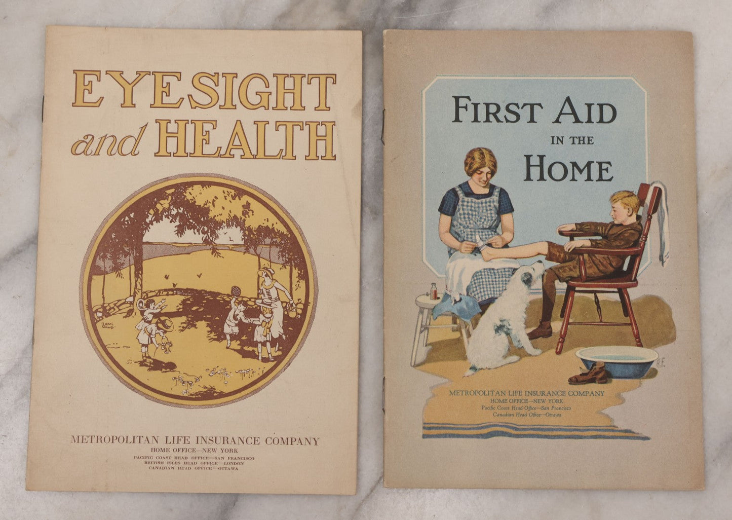 Lot 079 - Grouping Of Seven Vintage And Antique Medical And First Aid Booklets Including "Strong Hearts," "Headaches, "Artificial Respiration," "Eyesight And Health, And Others