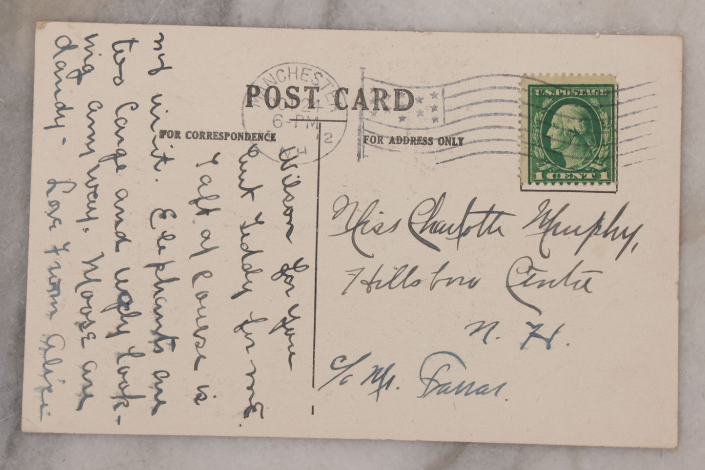 Lot 081 - Pair Of Antique Postcards From The 1912 United States Presidential Election, Theodore Roosevelt Vs. Woodrow Wilson, With Handwritten Note Between Friends, "Wilson For You, But Teddy For Me, Postmarked October 24, 1912