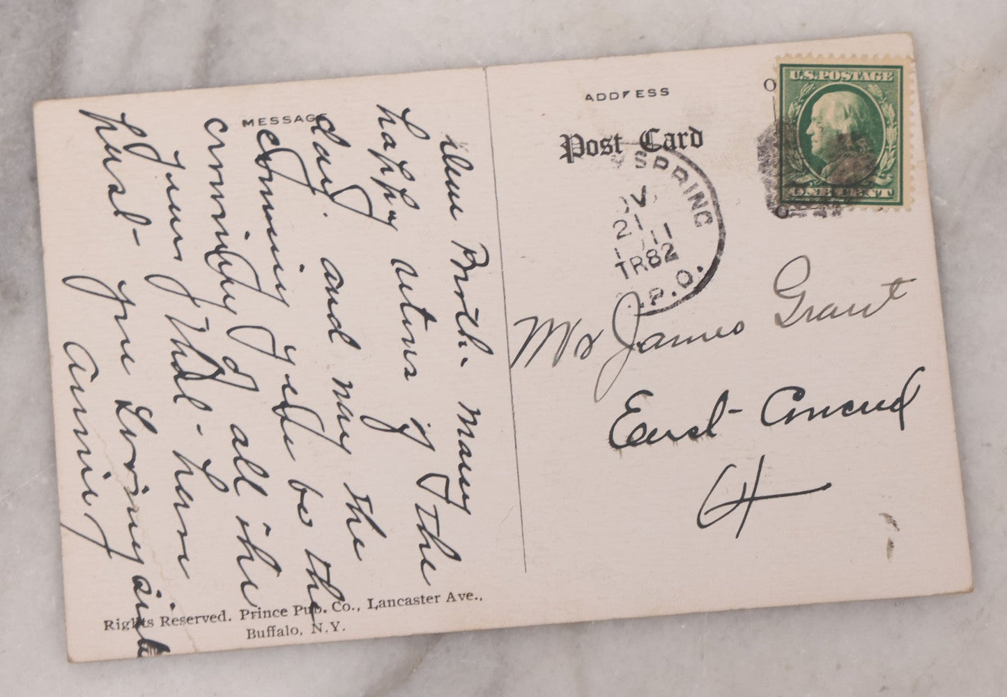 Lot 114 - Grouping Of Three Antique Cat Postcards, "An Afternoon Call" Illustrated Postcard With Poem, And Embossed "Birthday Greetings" Postcards From The Raphael Tuck & Sons Series No. 105, Printed In Saxony