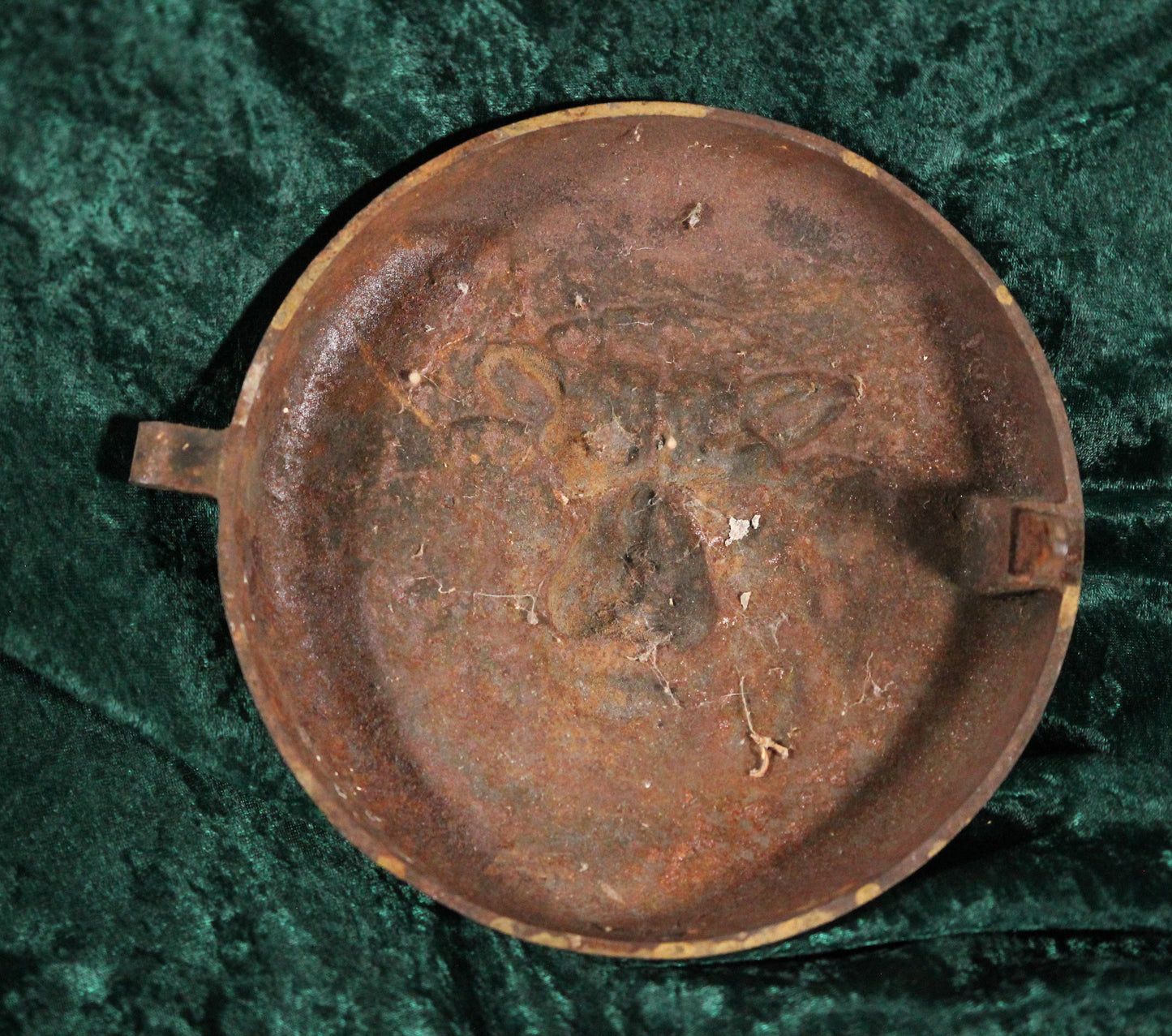 Antique Cast Iron Lion Head Boiler Stove Clean Out Door