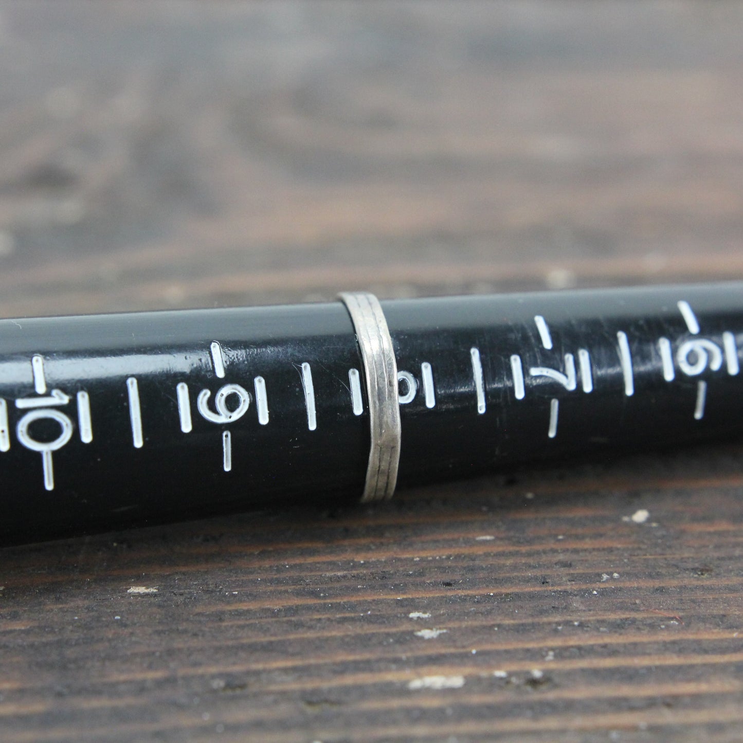 Sterling Silver Ring with Black Stone - Size 8