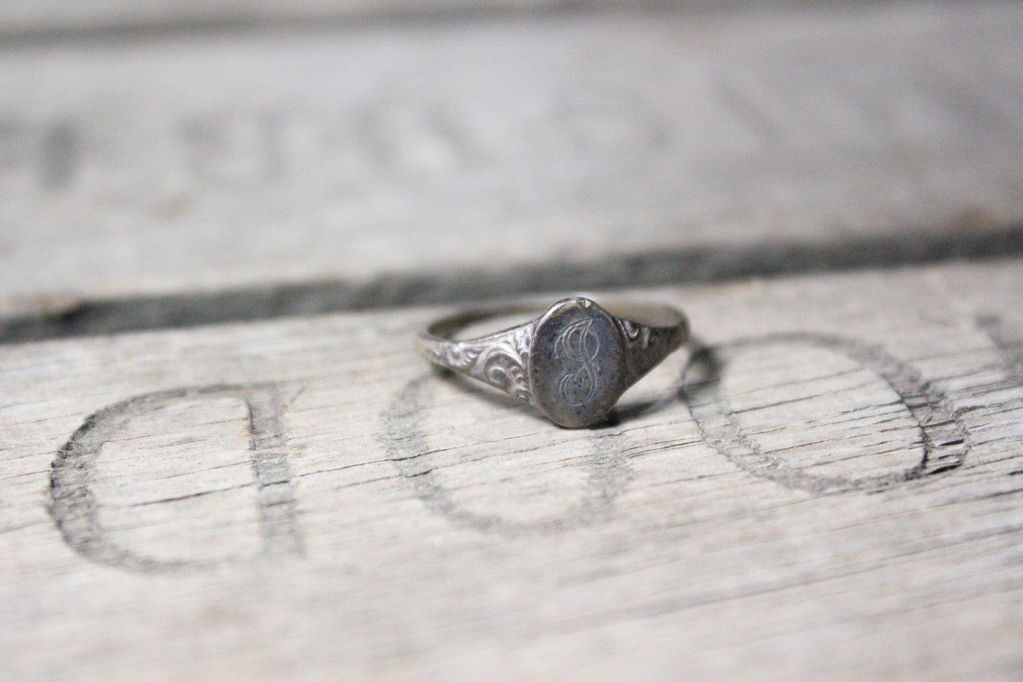 Sterling Silver J Monogram Ring, Size 6