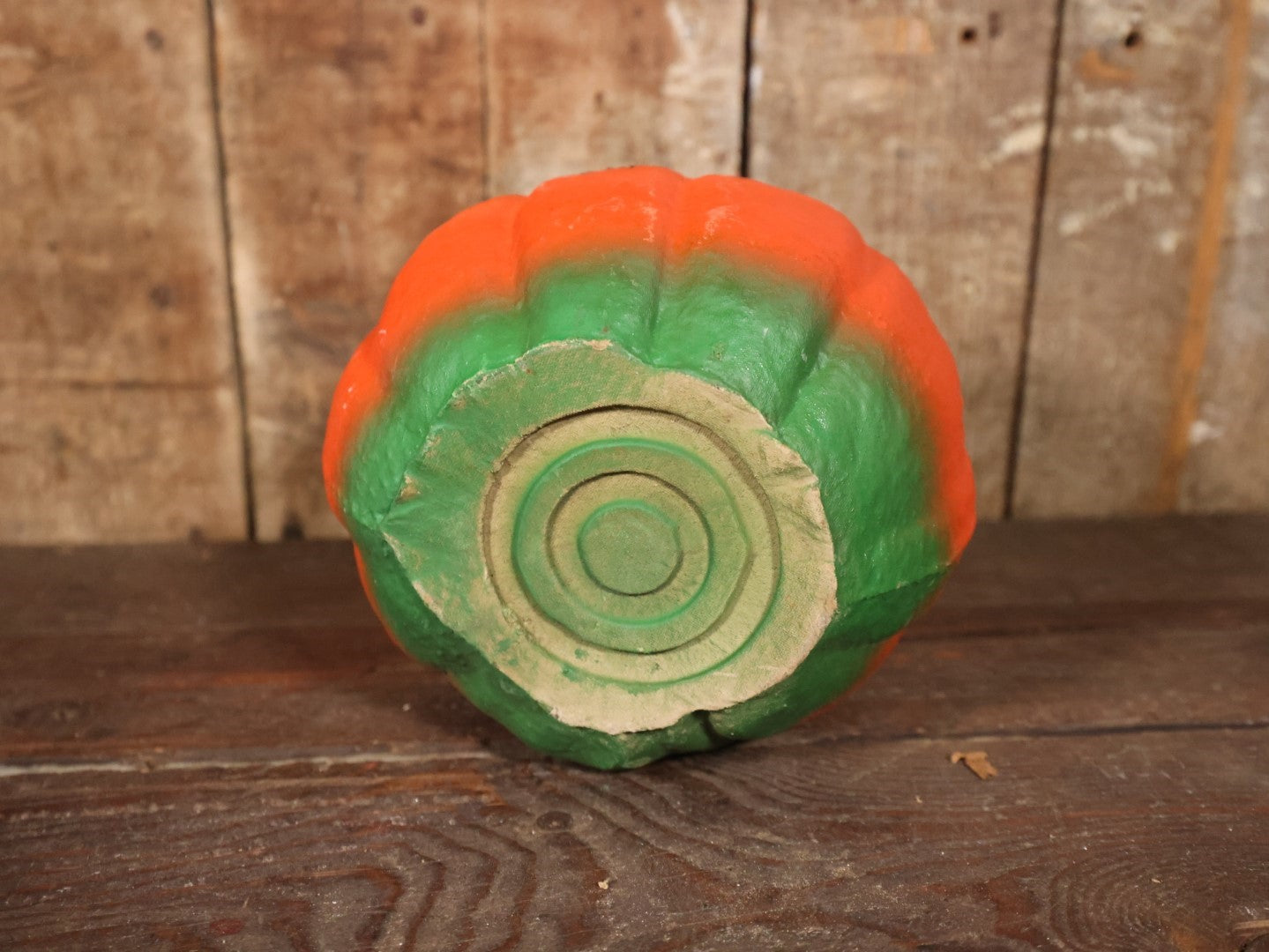 Vintage Paper Pulp / Papier Mache Halloween Jack-O-Lantern Pumpkin Candy Bucket With Big Grin, Re-Printed Face