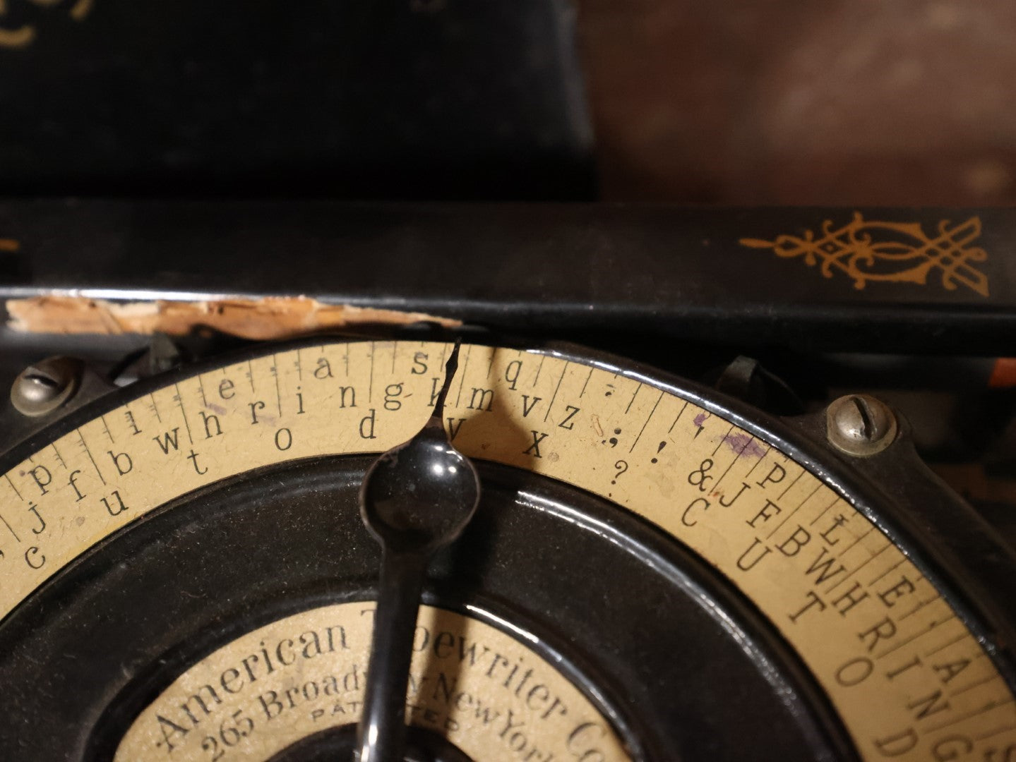 Antique American Typewriter Company Typewriter With Case, Patented, New York, Note Losses To Typeset