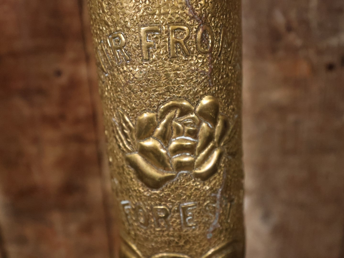 Antique World War One Era Trench Art, "Souvenir From Argonne Forest," With Y.M.C.A. Logo, Note Large Crack In Side