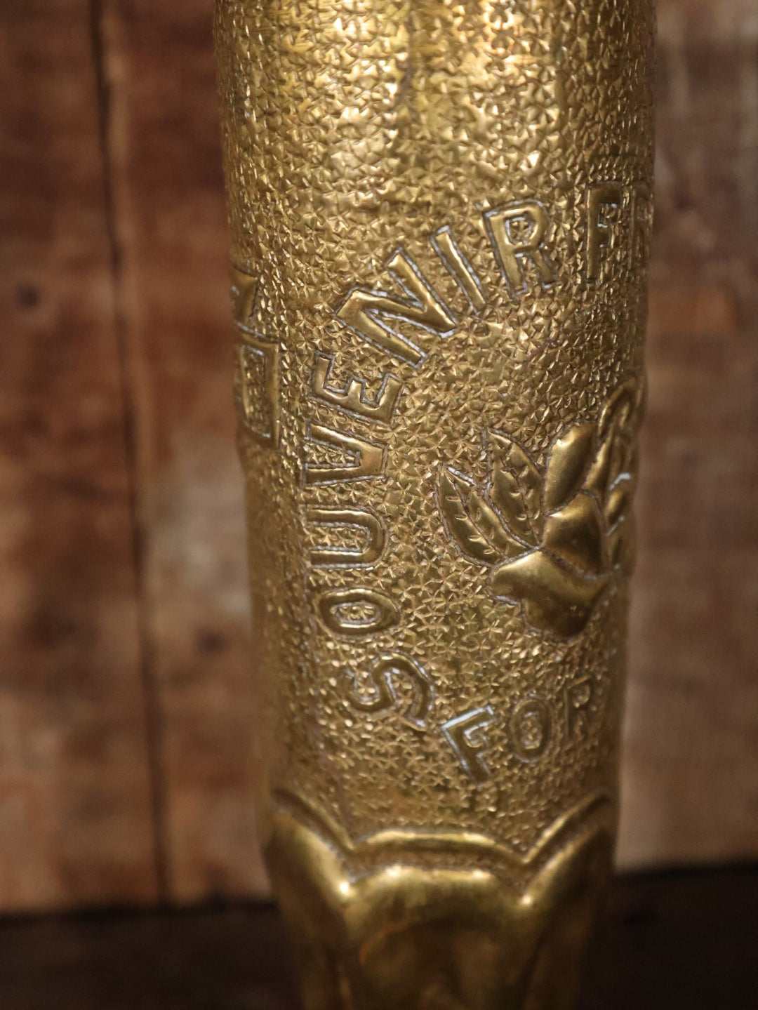 Antique World War One Era Trench Art, "Souvenir From Argonne Forest," With Y.M.C.A. Logo, Note Large Crack In Side