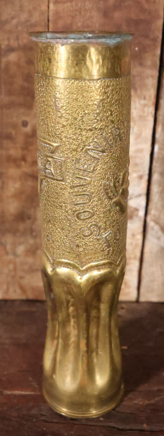 Antique World War One Era Trench Art, "Souvenir From Argonne Forest," With Y.M.C.A. Logo, Note Large Crack In Side