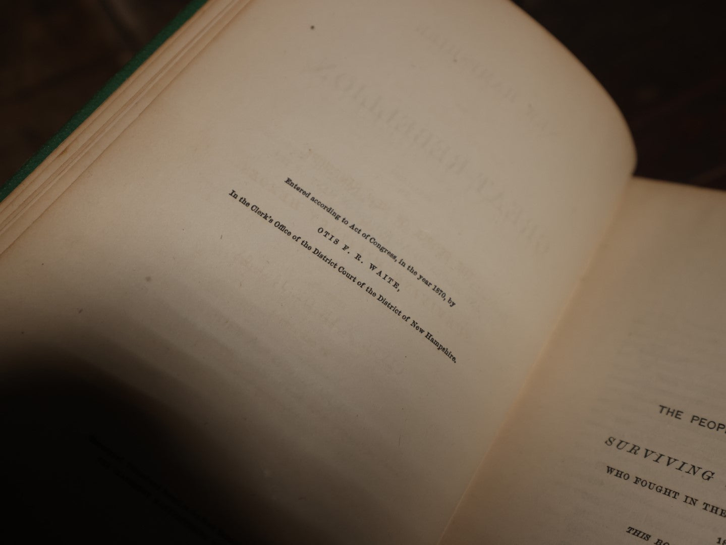 "New Hampshire In The Great Rebellion; In The Civil War Of 1861-1865" By Major Otis F.R. Waite, Copyright 1870, Antique Book, Illustrated