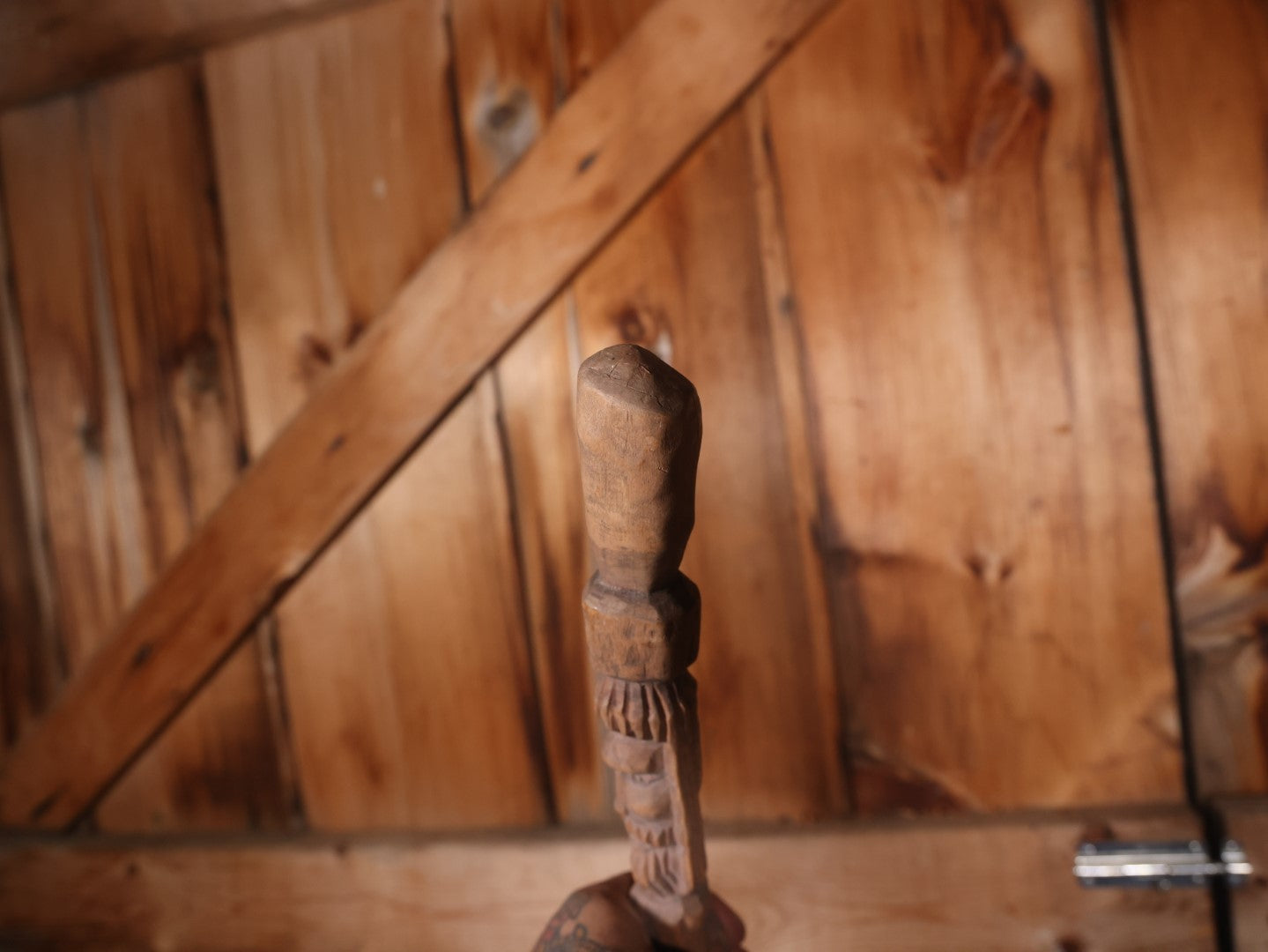 Vintage Carved Jamaican Walking Stick Cane, Signed Dredlox Irie, With Man Smoking Bong, "No Problem"