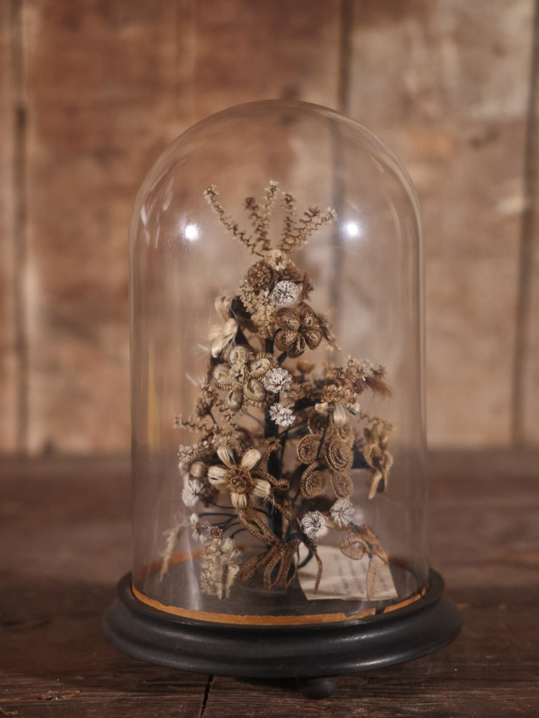 Victorian Human Hair Tree In Glass Cloche Dome With Provenance, Done By Isabella Upham Morse (1849-1927), Containing Hair Of The Upham Family, Circa 1895