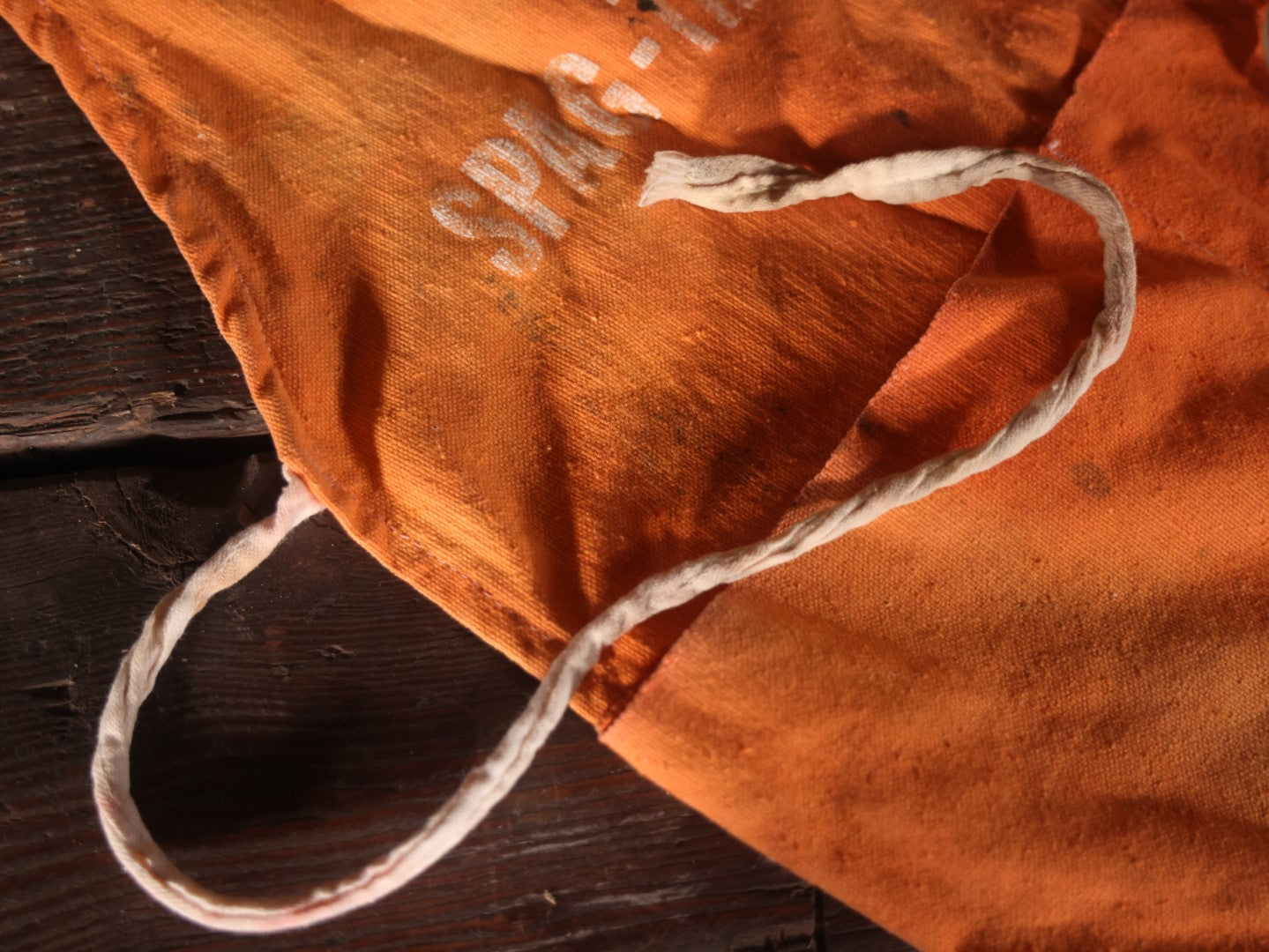 Vintage Spag's Staff Member Orange Hardware Apron, Shrewsbury, Massachusetts