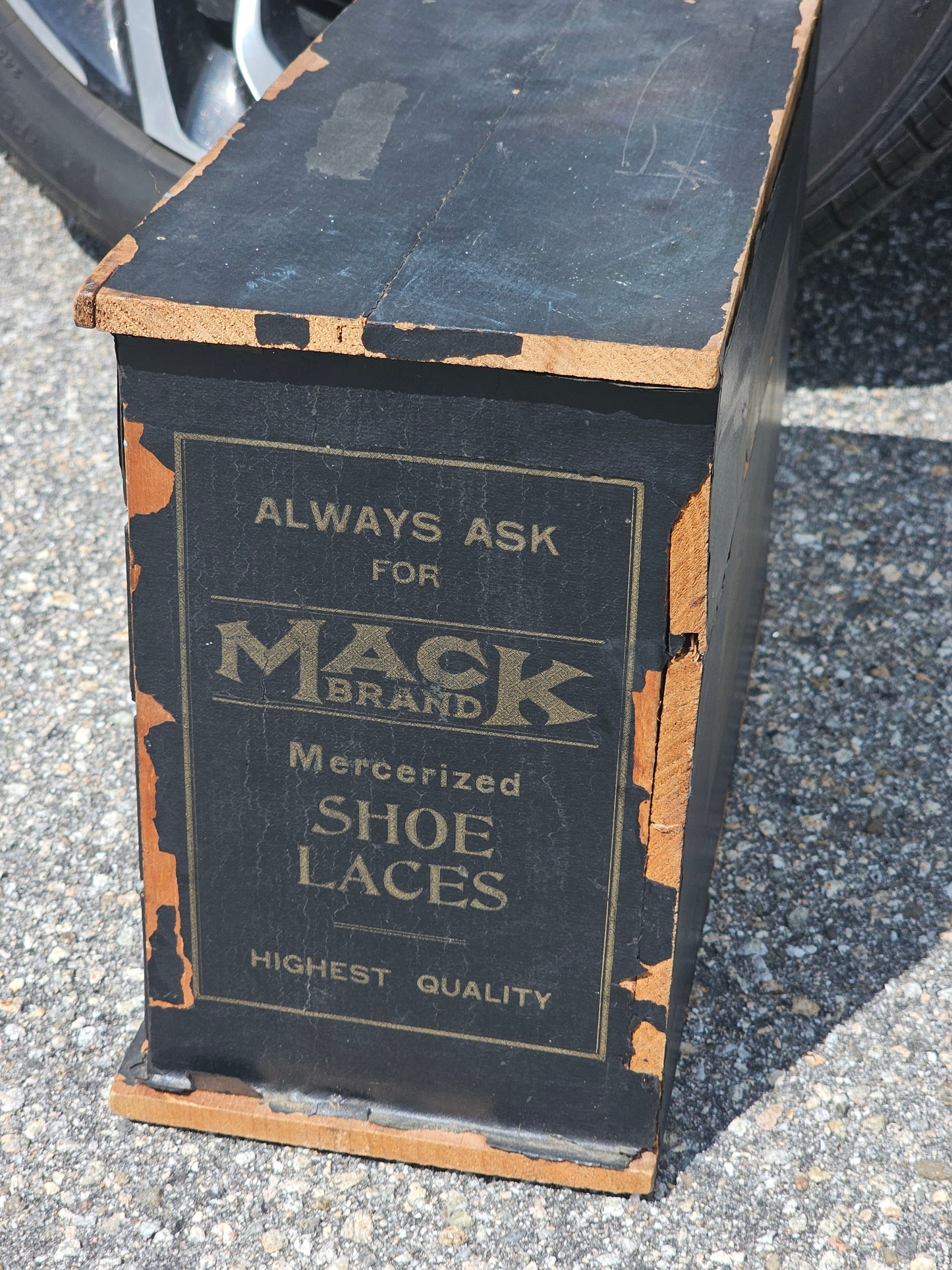 Antique 12-Drawer Mack Brand Shoe Laces Store Display