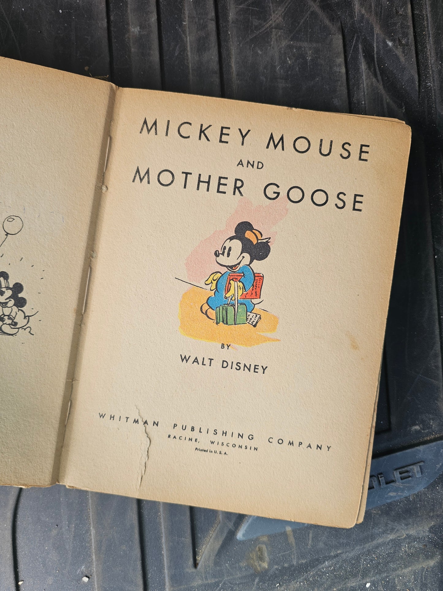 Walt Disney Presents The Mickey Mouse Mother Goose, Copyright 1937, Craft-Grade Book