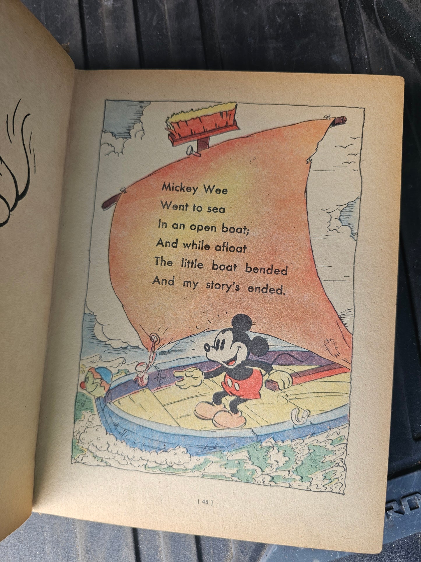 Walt Disney Presents The Mickey Mouse Mother Goose, Copyright 1937, Craft-Grade Book