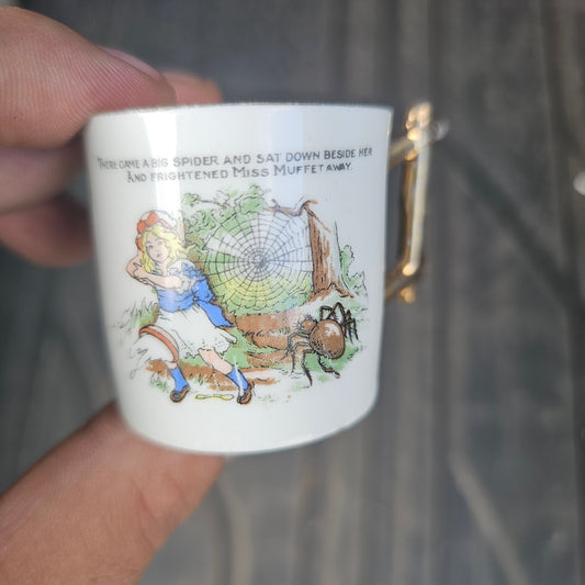 Vintage Little Miss Muffet Spider Teeny Tiny Teacup with Handle