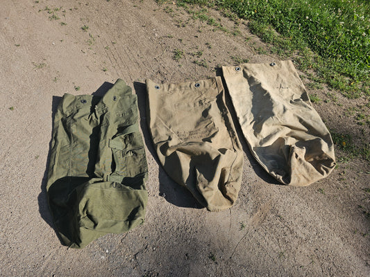 Lot of 3 Large US Army / Navy Canvas Sacks, Price is for ALL 3