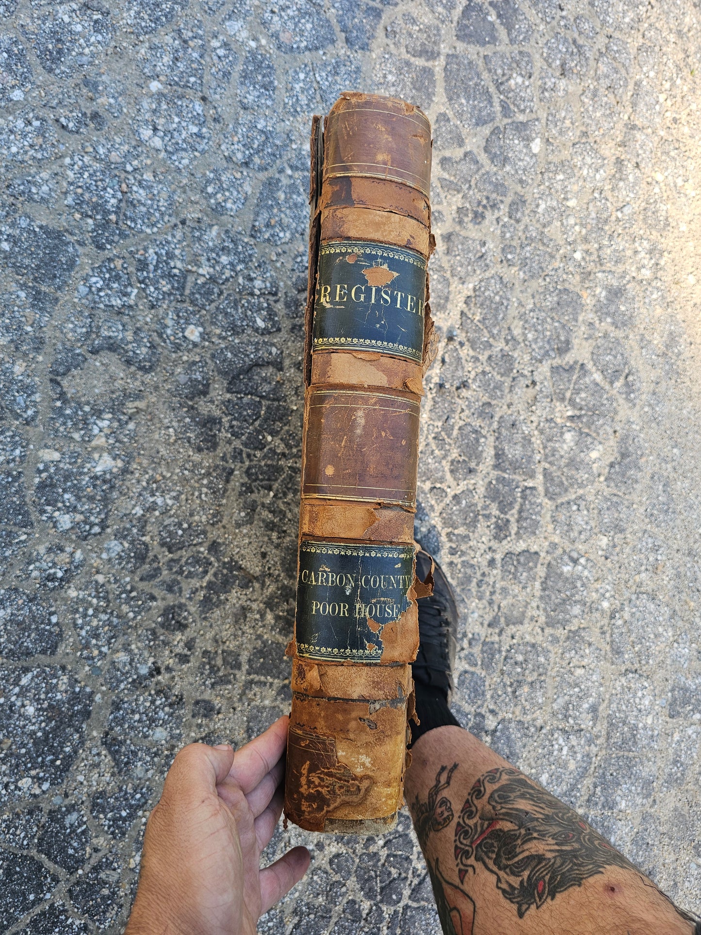 Humongous Antique Ledger / Register - Carbon County, Pennsylvania (I Think) Poor House - 1860s - Mostly Empty, Some Pages Have Writing