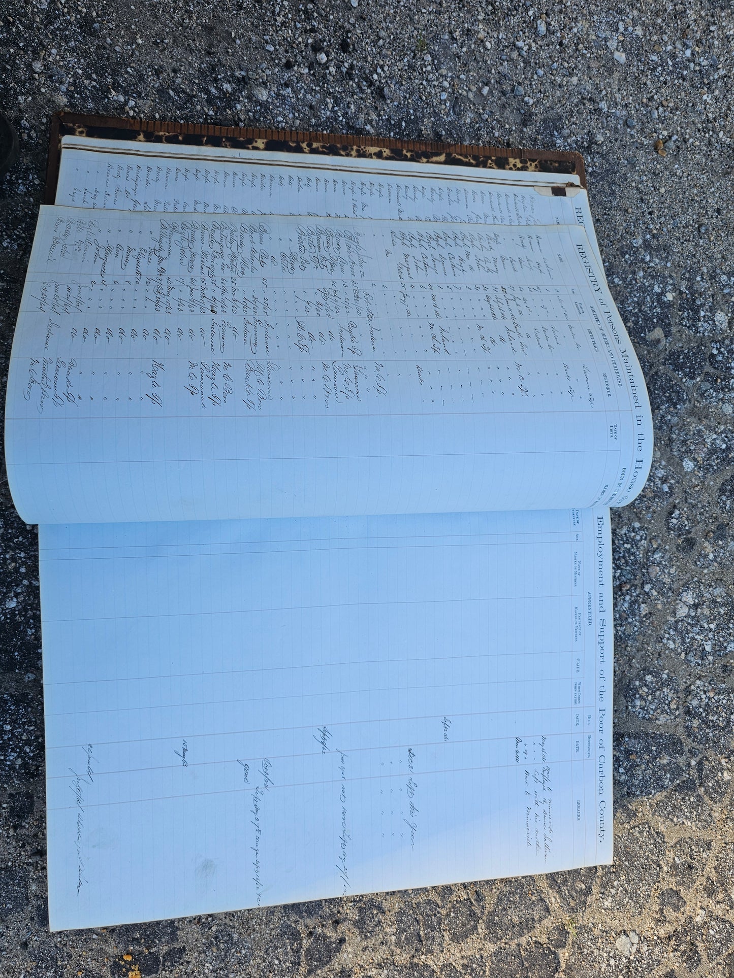 Humongous Antique Ledger / Register - Carbon County, Pennsylvania (I Think) Poor House - 1860s - Mostly Empty, Some Pages Have Writing