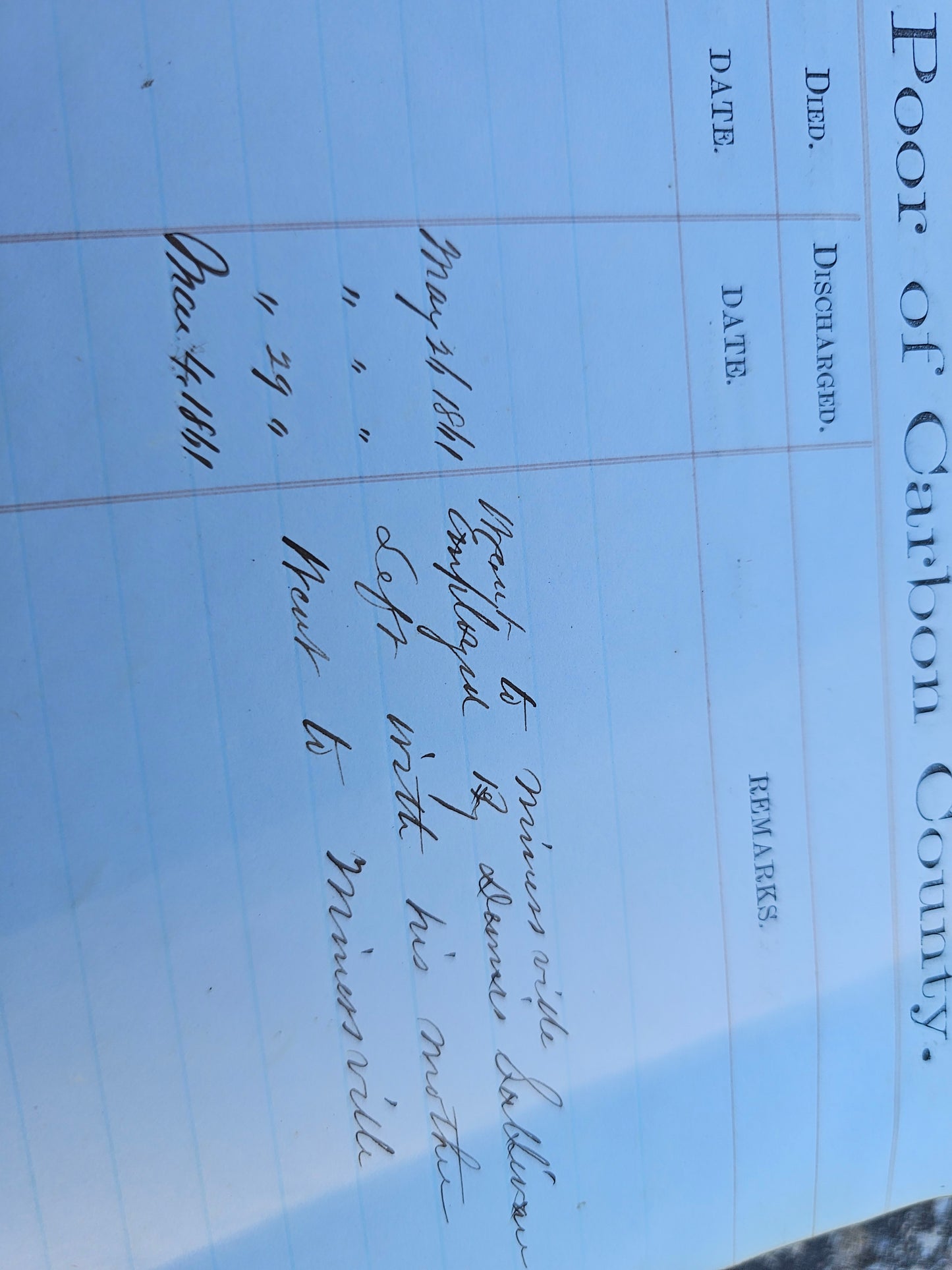 Humongous Antique Ledger / Register - Carbon County, Pennsylvania (I Think) Poor House - 1860s - Mostly Empty, Some Pages Have Writing