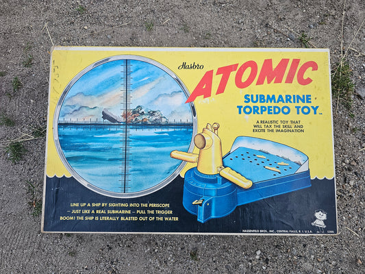 Vintage Hasbro Atomic Submarine Torpedo Toy in Box, Unknown Status, Likely Incomplete, See Photos