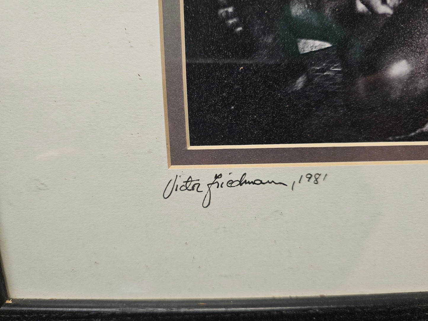 Vintage Framed Photo of Two Tattooed Individuals, Signed by Photographer Victor Friedmann, Titled "Friends, Borneo", 1981